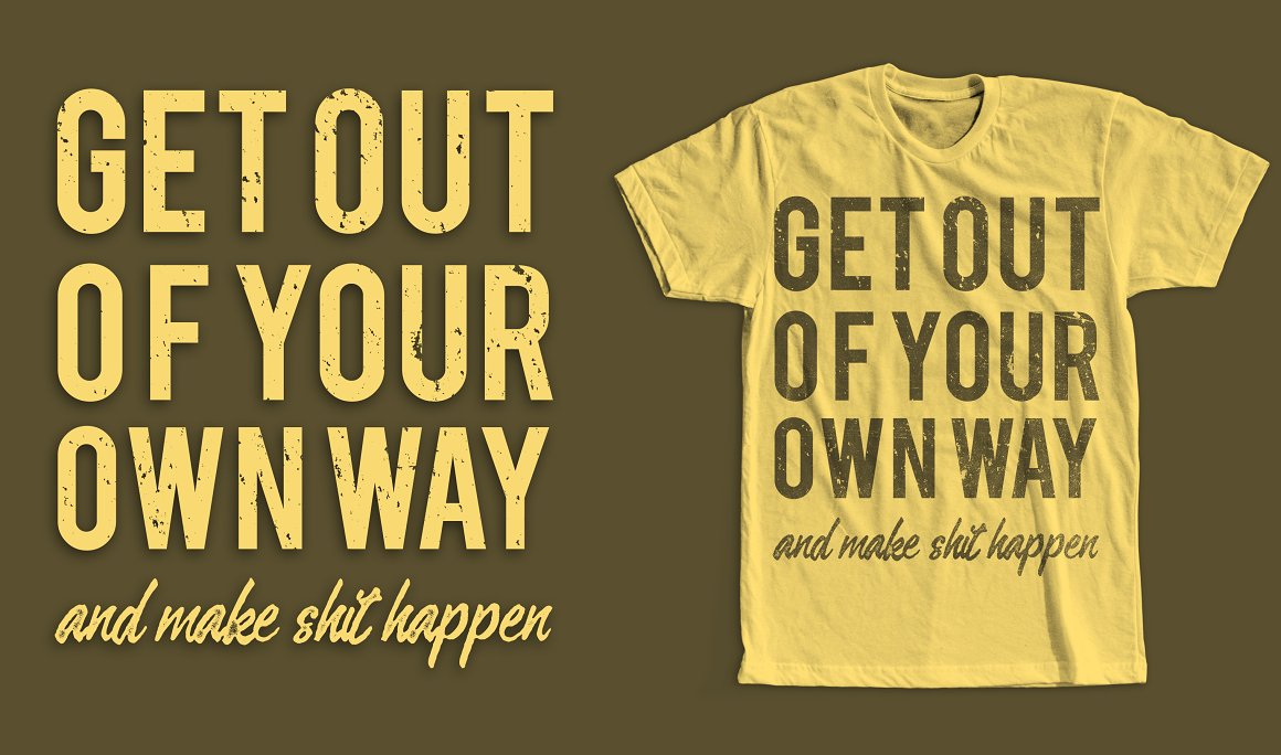 Light yellow T-shirt with an enchanting print with a motivational quote.