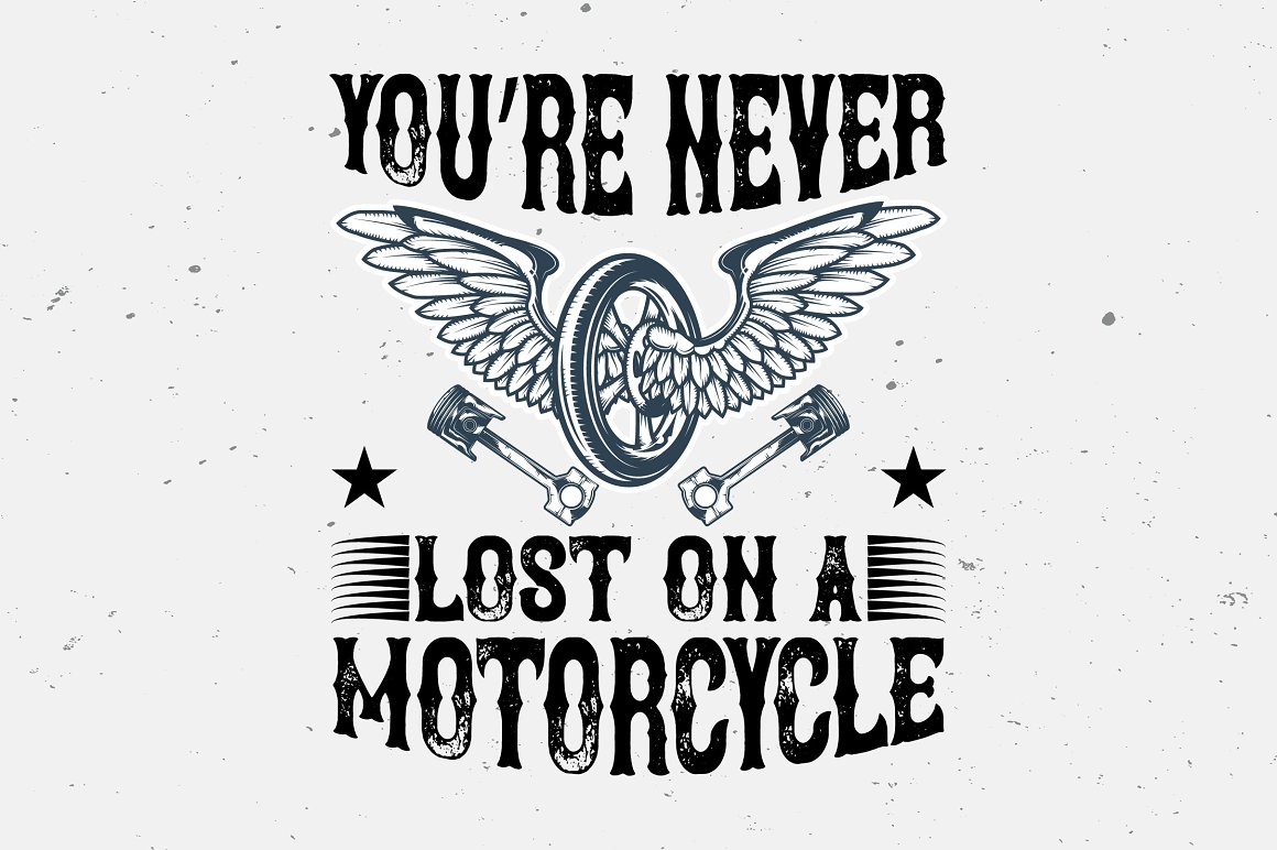Charming image of a motorcycle wheel with wings.