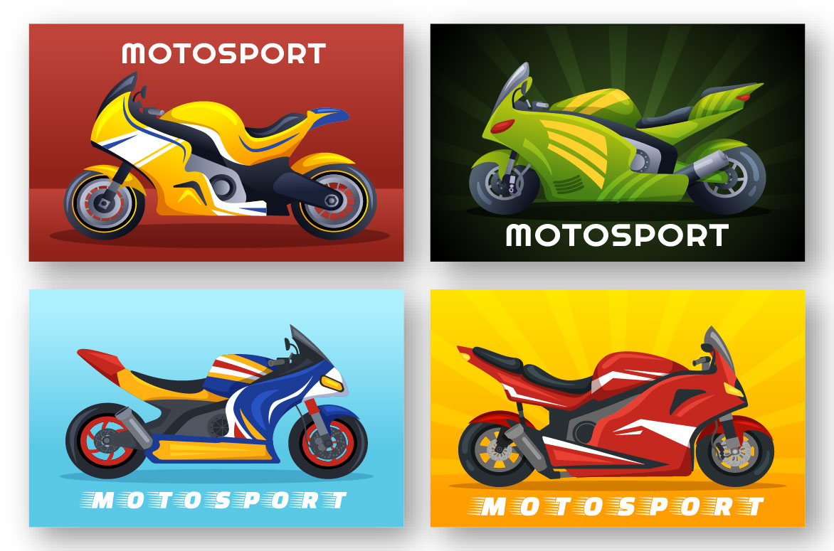 13 Racing Motosport Illustration collection.