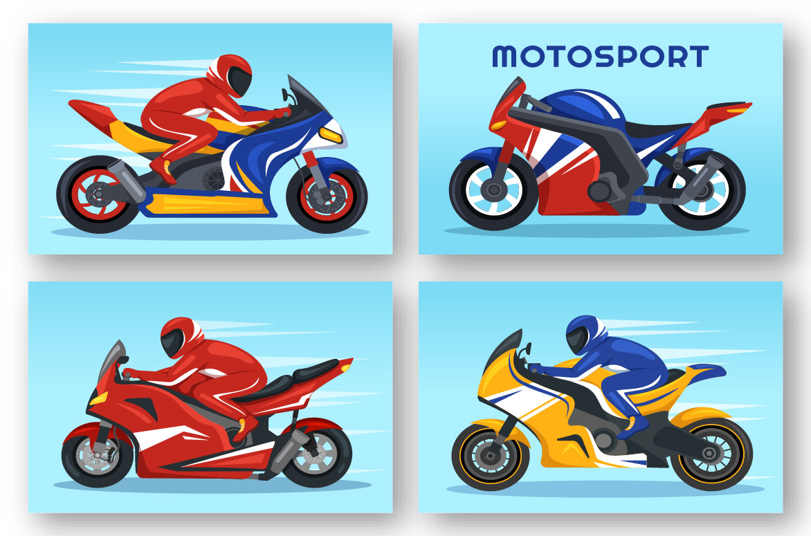 13 Racing Motosport Illustration set.