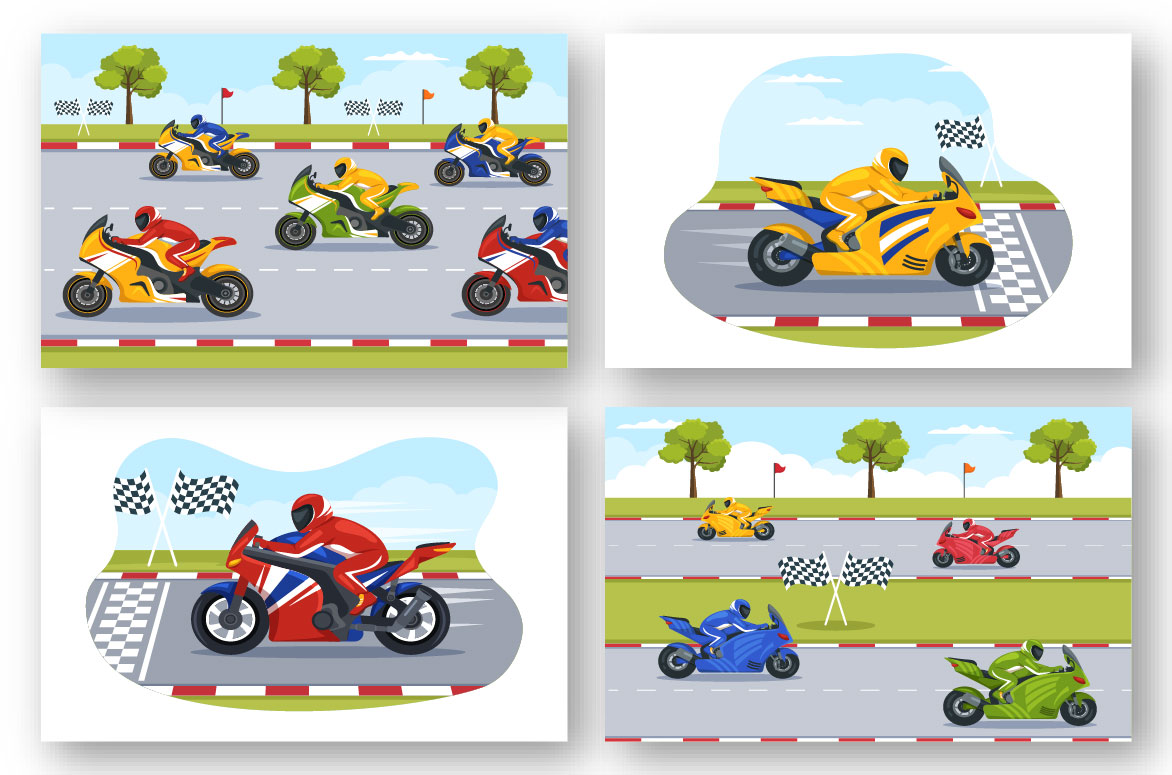 13 Racing Motosport Illustration pack.