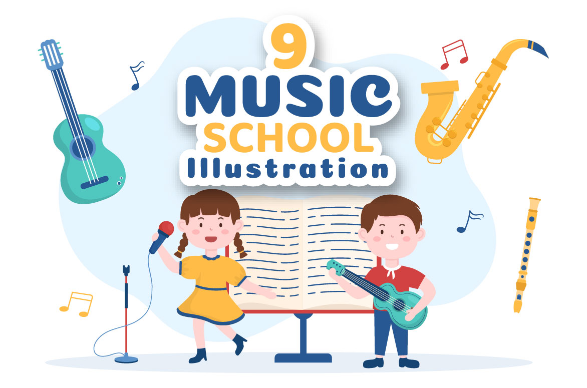 9 Music School Illustration facebook image.