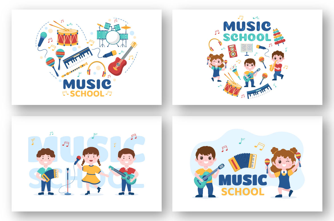 9 Music School Illustration collection.