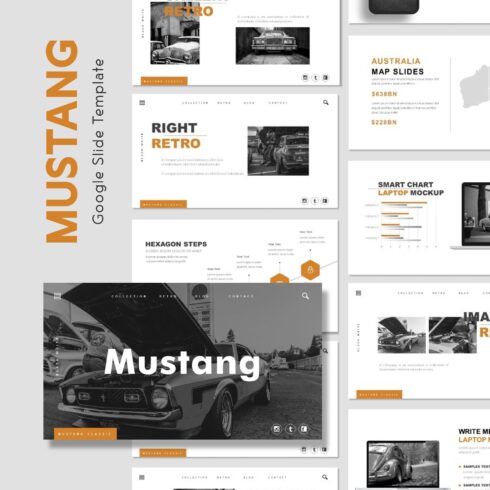 Mustang google slide template - main image preview.