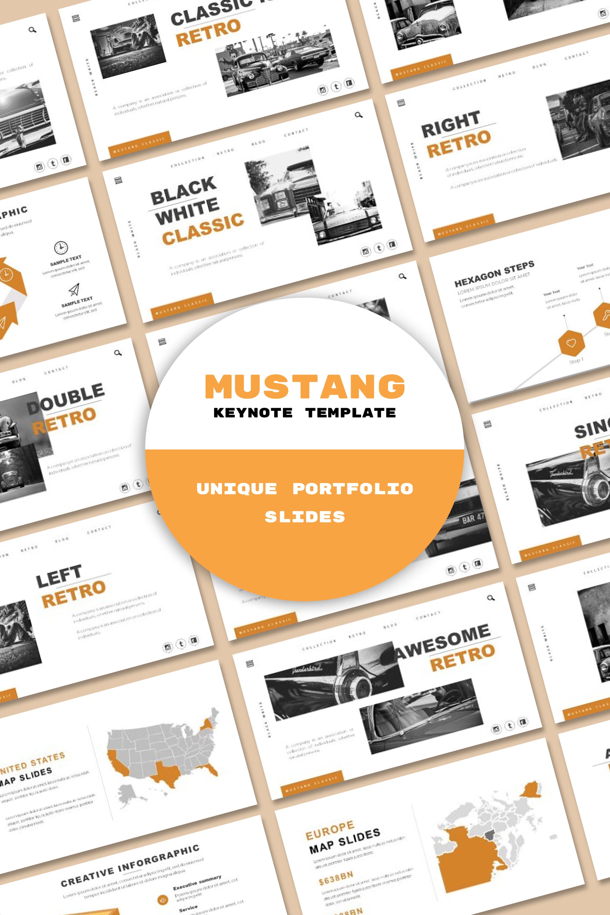 Mustang keynote template - pinterest image preview.