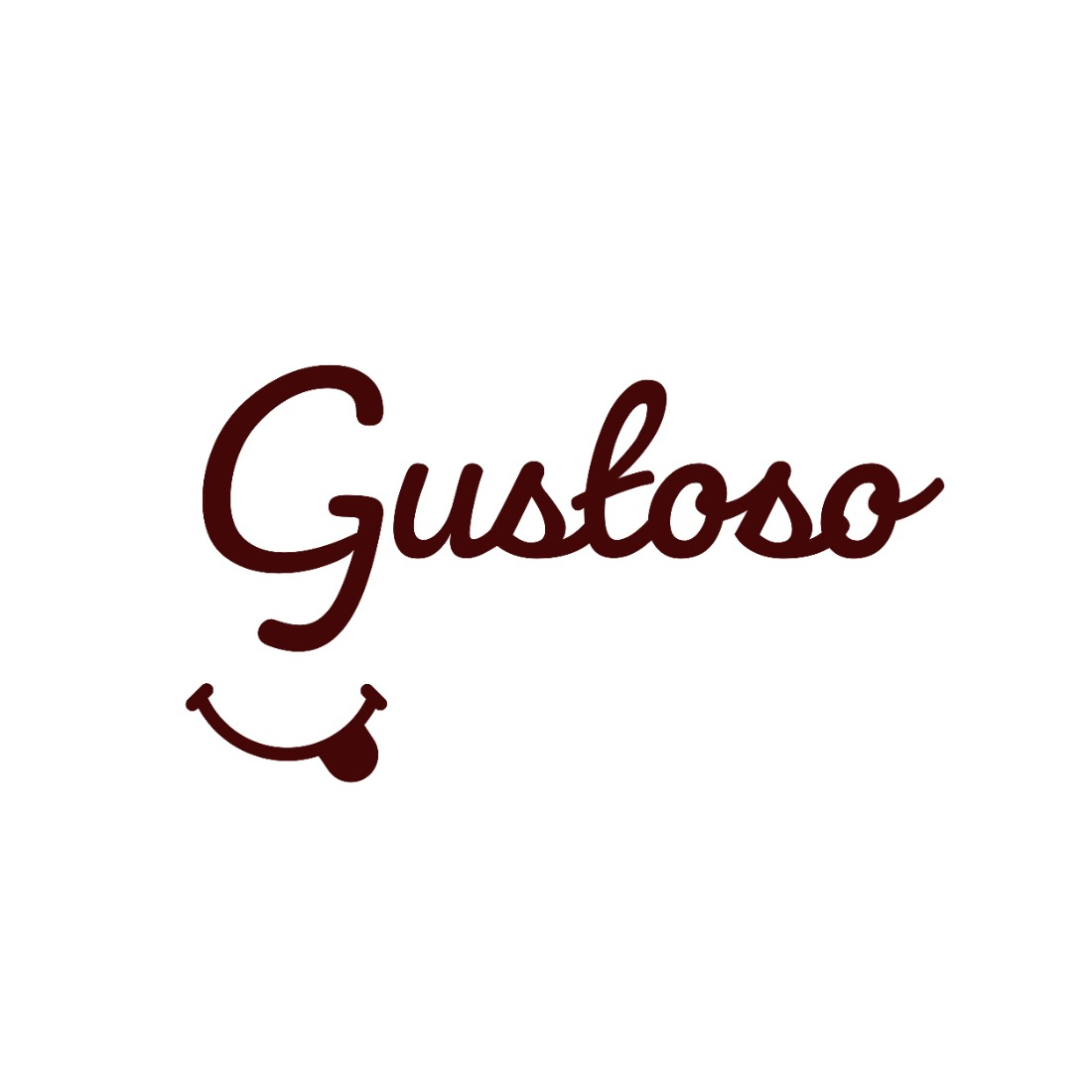 Gustoso - Restaurant Logo in brown color.