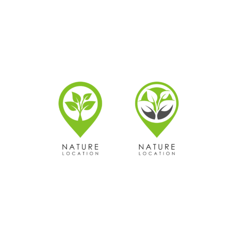 Nature Leaf Location Logo Vector Design preview.