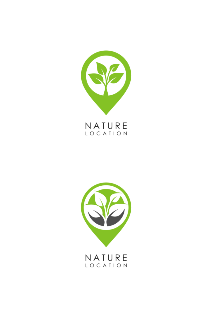 Nature Leaf Location Logo Vector Design - MasterBundles