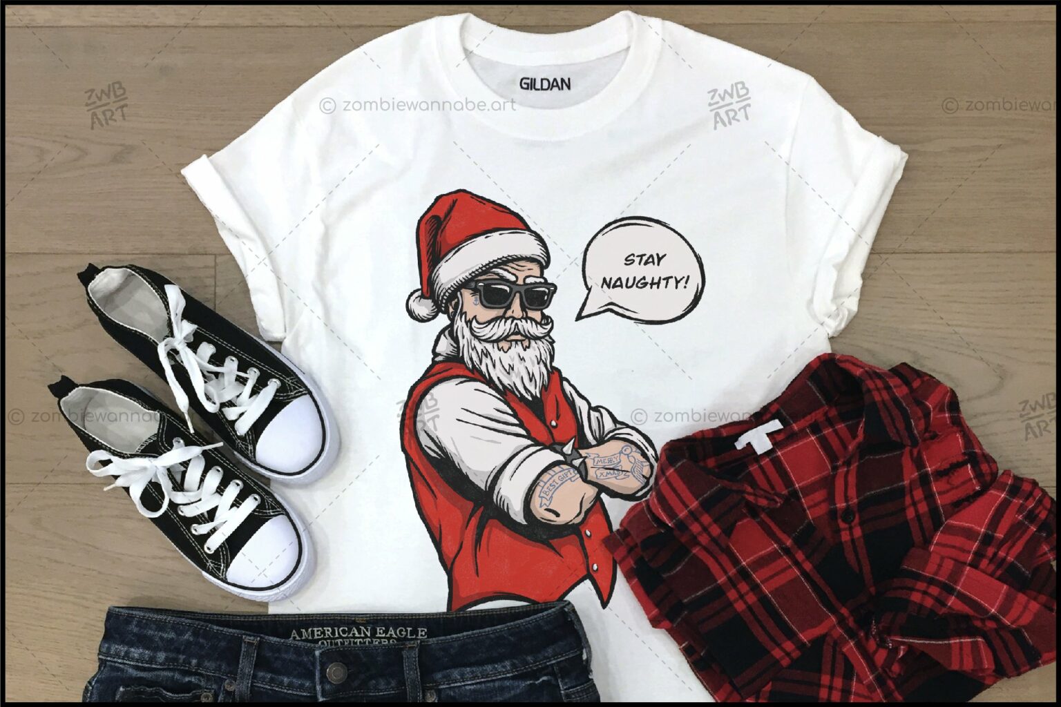 Naughty Santa Christmas TShirt Design MasterBundles — free download