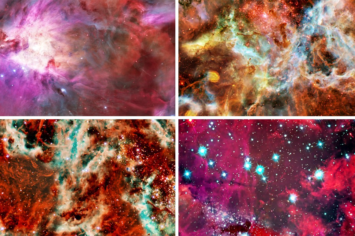 Magic nebula space collection.