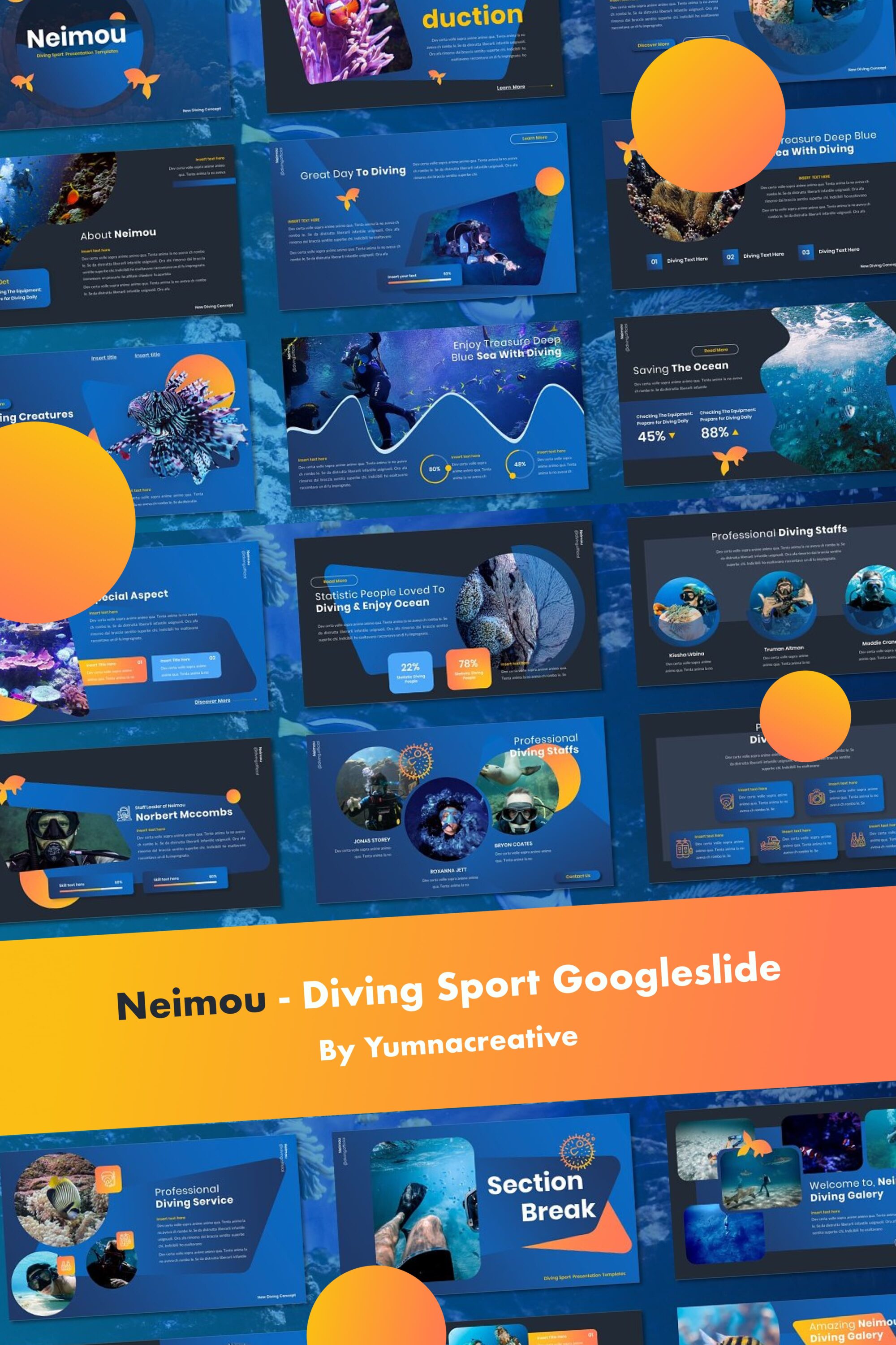 Neimou Diving Sport Google Slide - pinterest image preview.