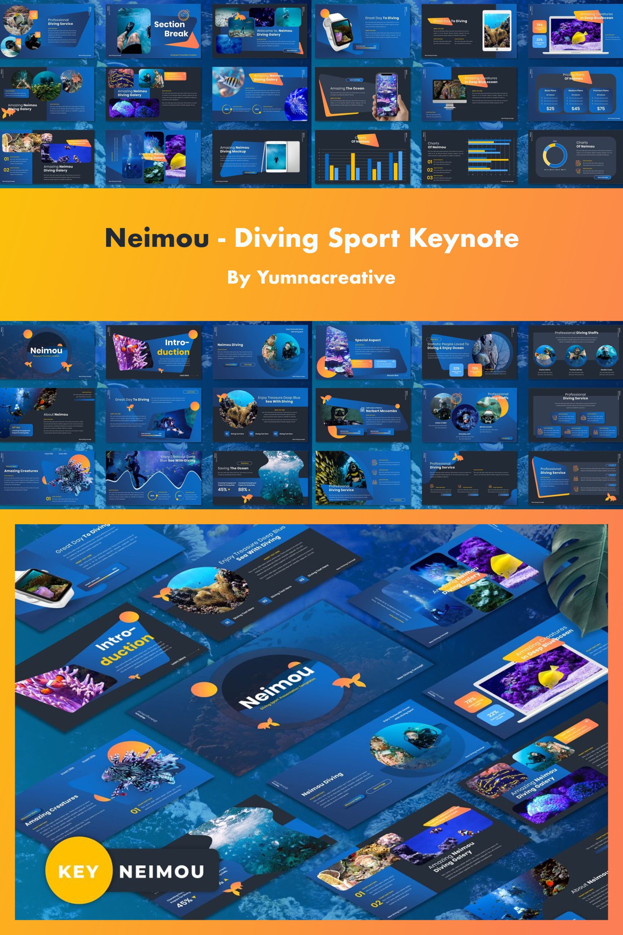 Neimou Diving Sport Keynote - pinterest image preview.