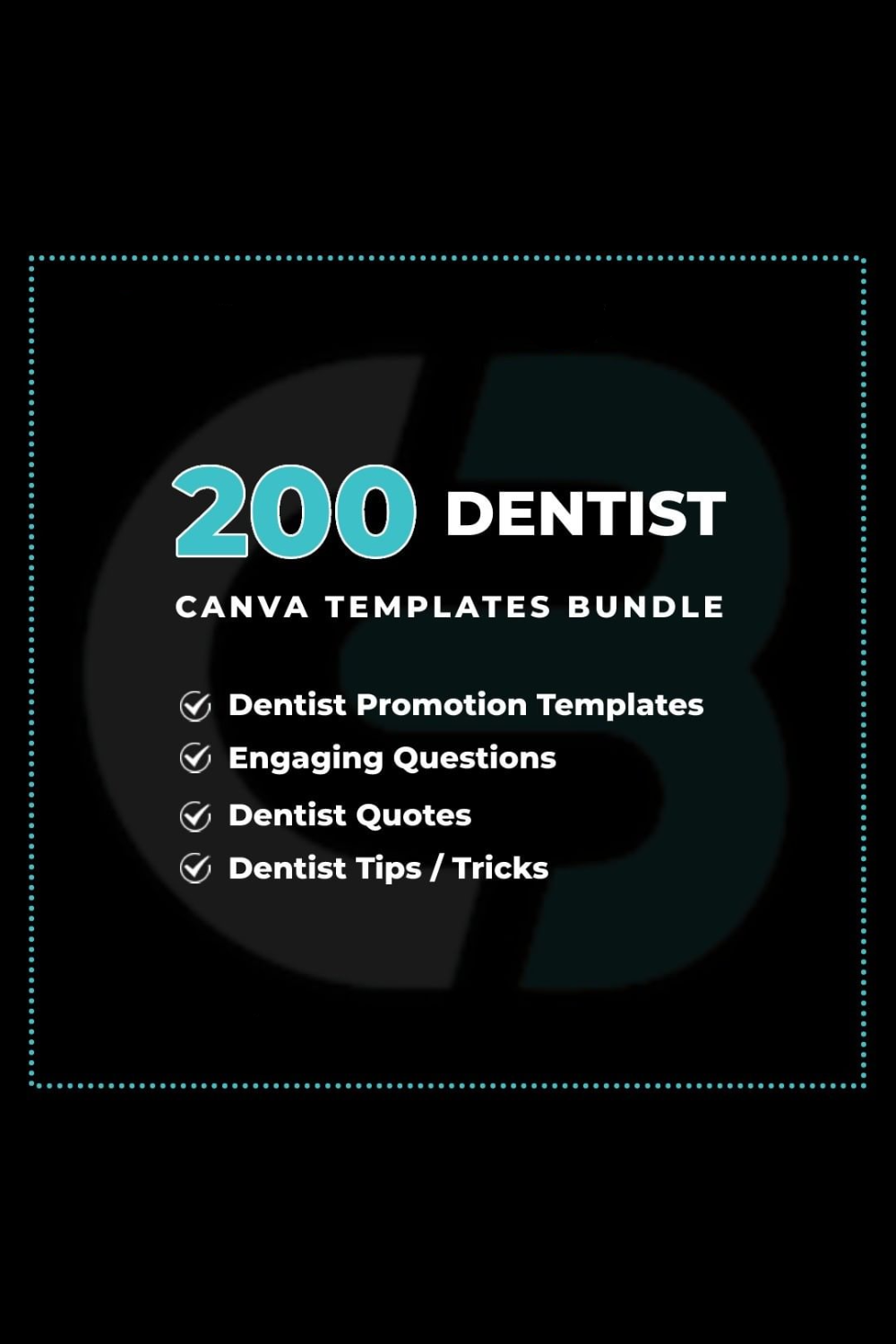 Dentist Canva Templates Bundle Pinterest image.
