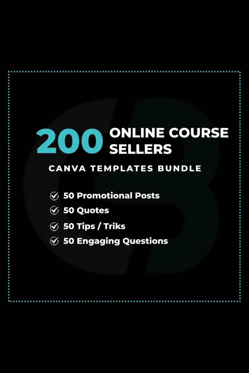Online Course Sellers Canva Templates Pinterest image.