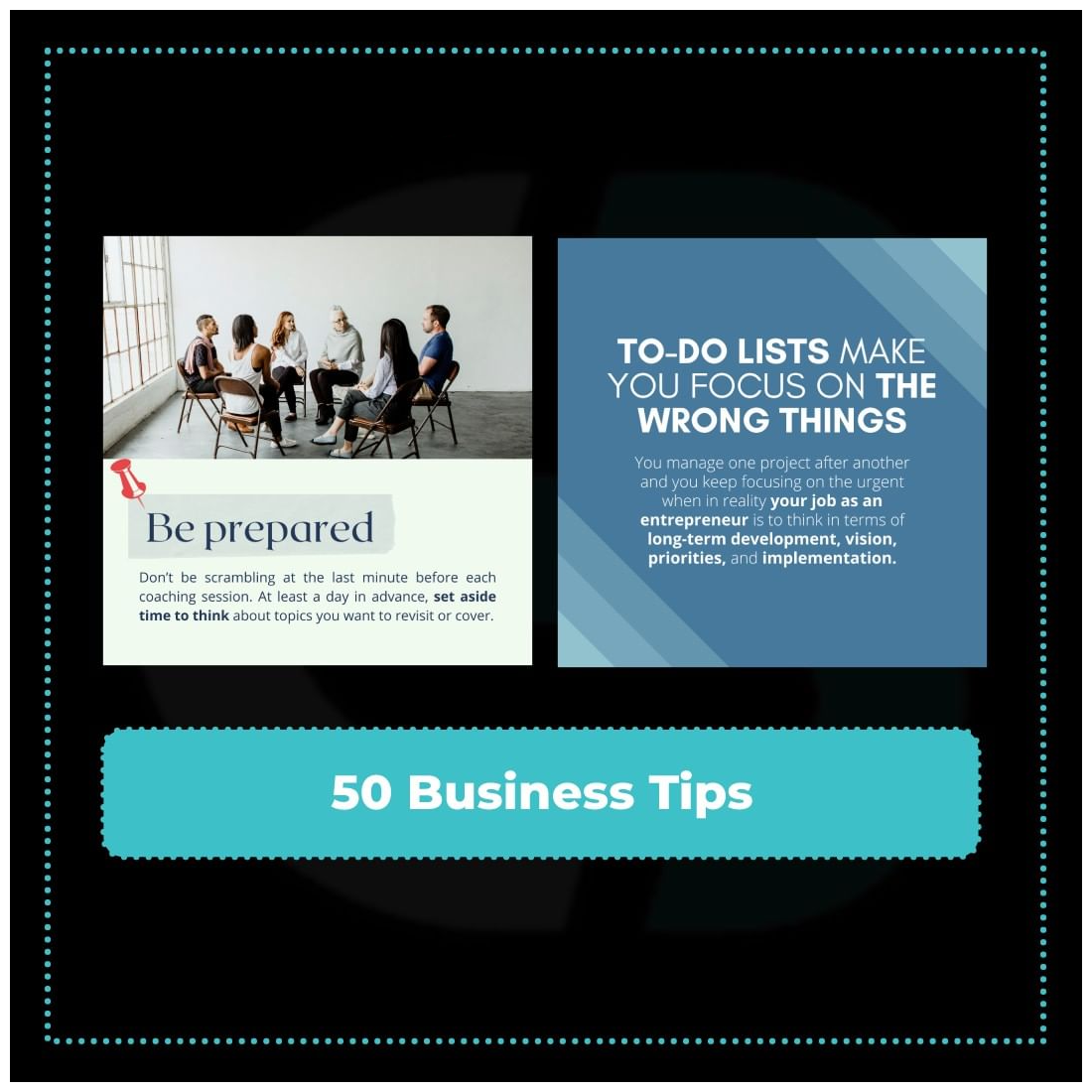 Business Coaching Tips Canva Templates Bundle Preview image.