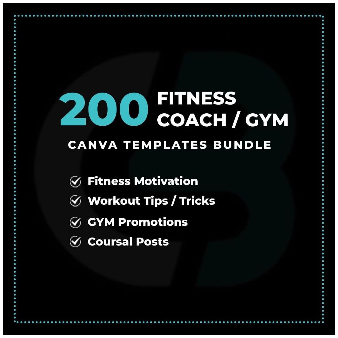 Fitness Coach Canva Templates Bundle cover image.