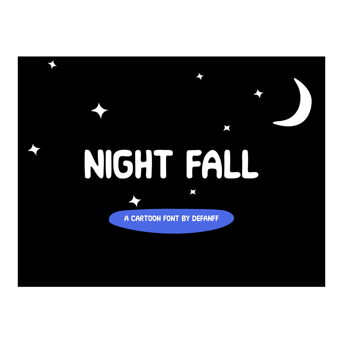 Night Fall Cartoon Font main cover.