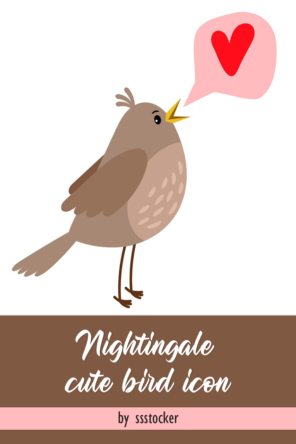 nightingale cute bird icon pinterest