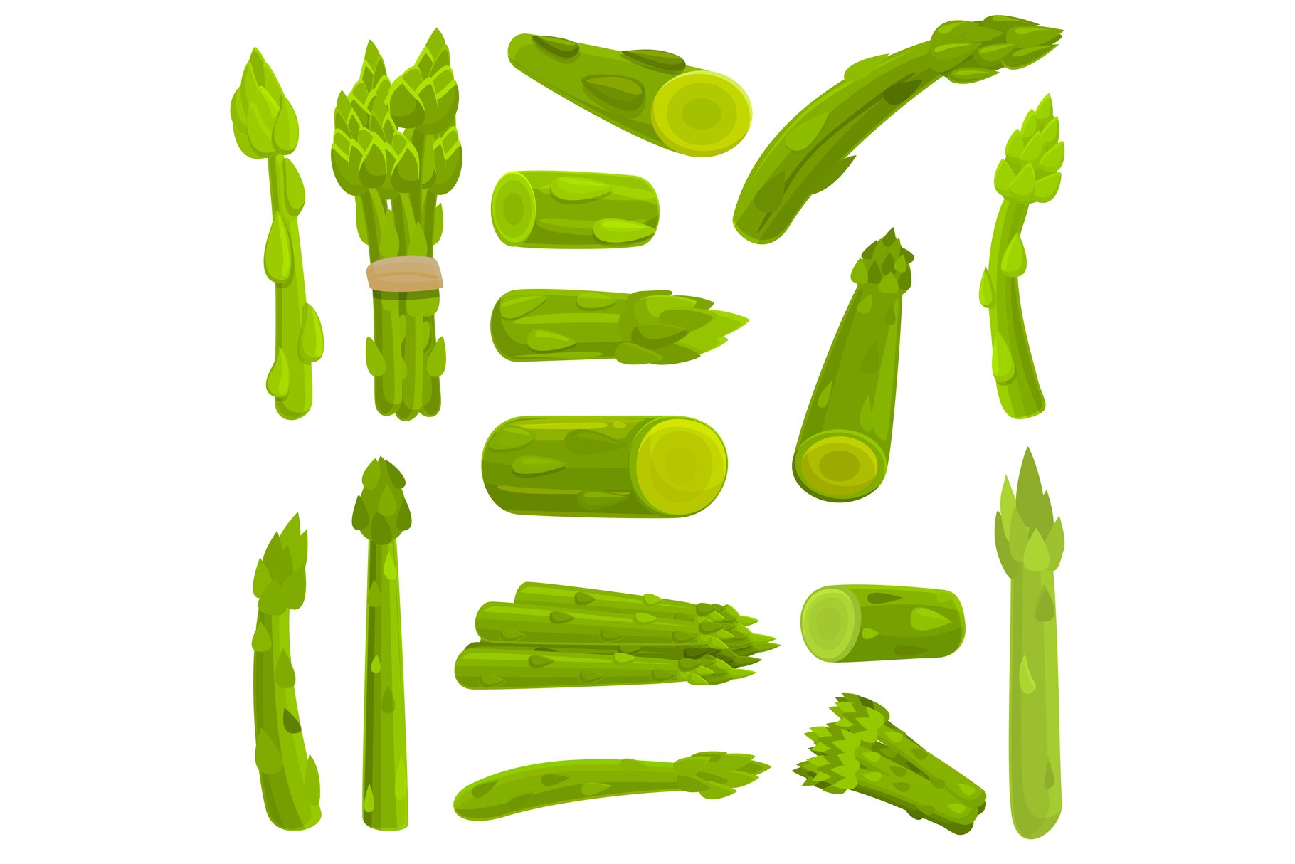 Diverse of green asparagus.