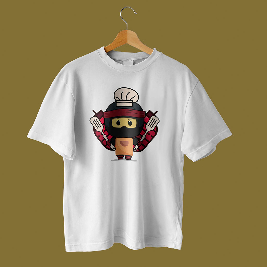 Kids Ninja Cooking T-shirt Design preview.