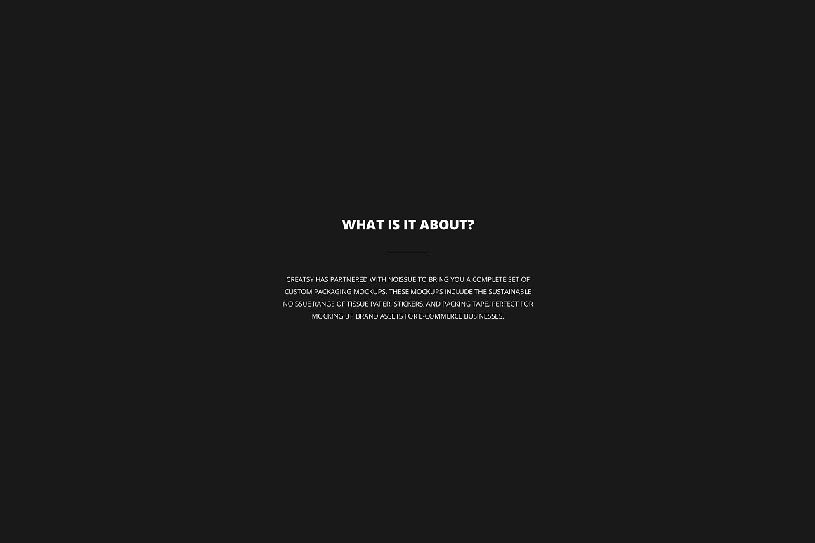 The white lettering "What is it about?" on a black background.