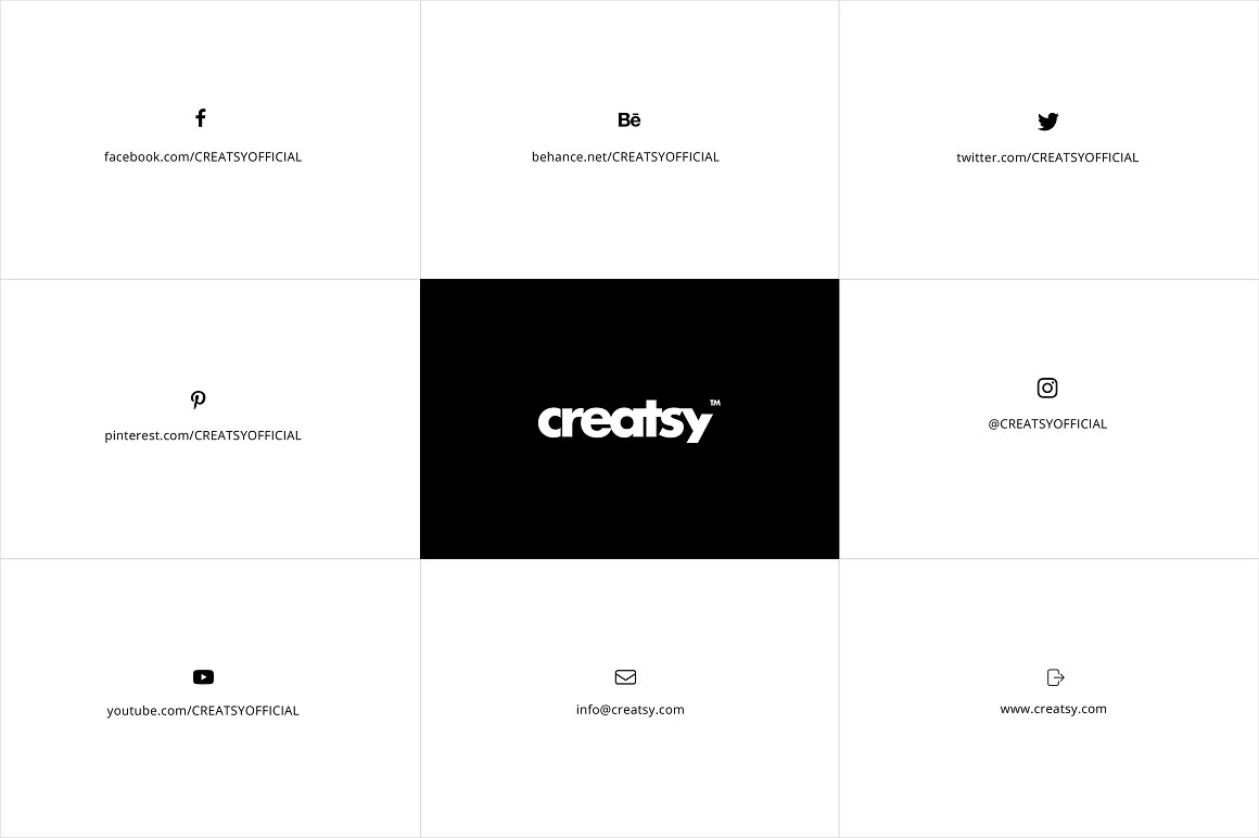 Contact Creatsy - instagram, twitter, mail, youtube, behance, pinterest, facebook and their website.