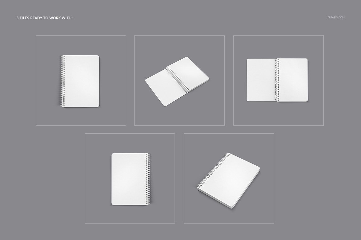 Set of images of inner sheets of square holesnotebook.