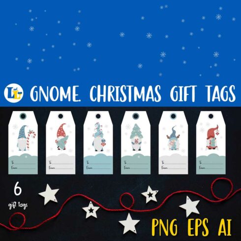 Cute Christmas Gnome Gift Tags Bundle cover image.