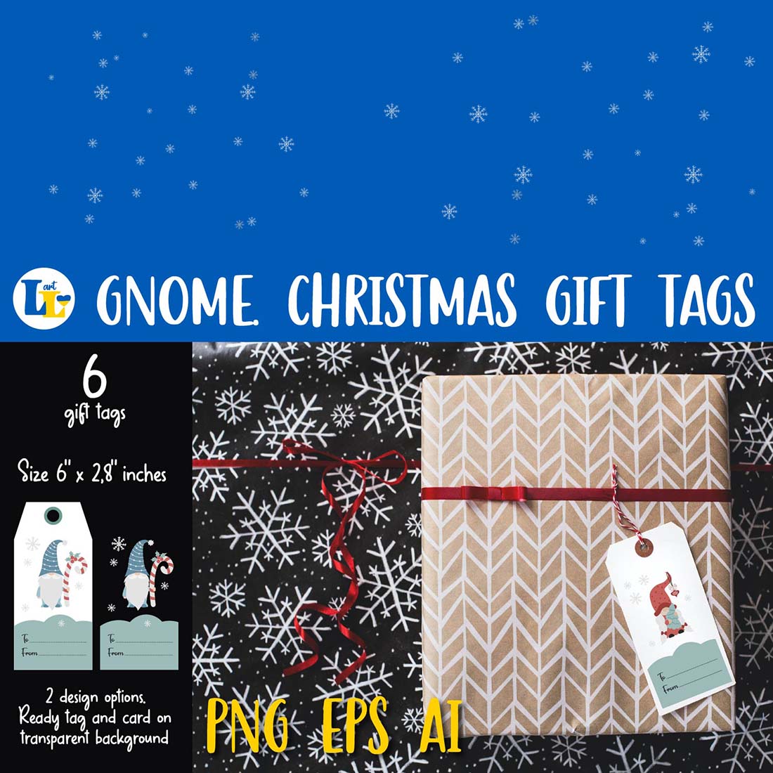 Christmas Gift Labels PNG Bundle