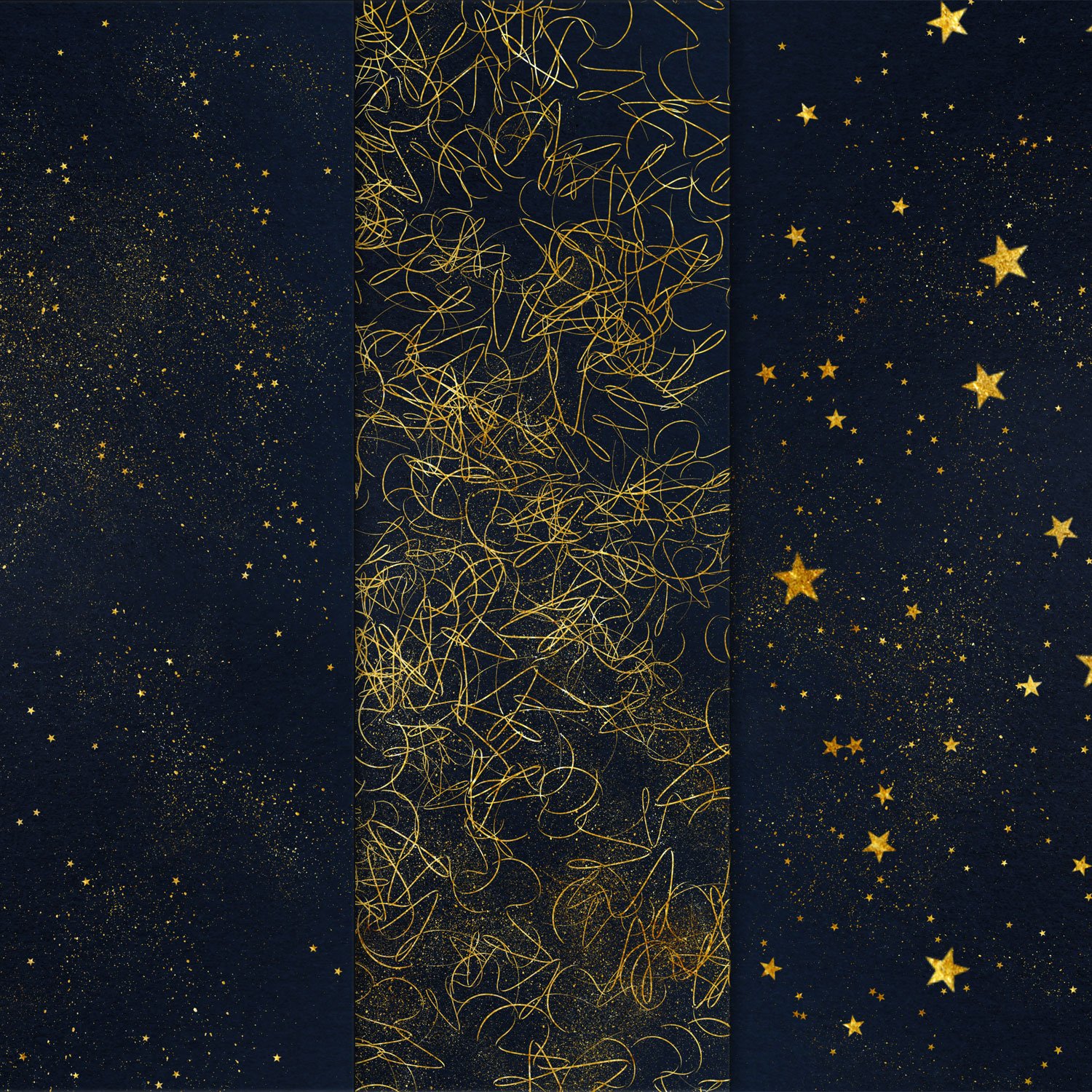 Some stars ornaments in gold.