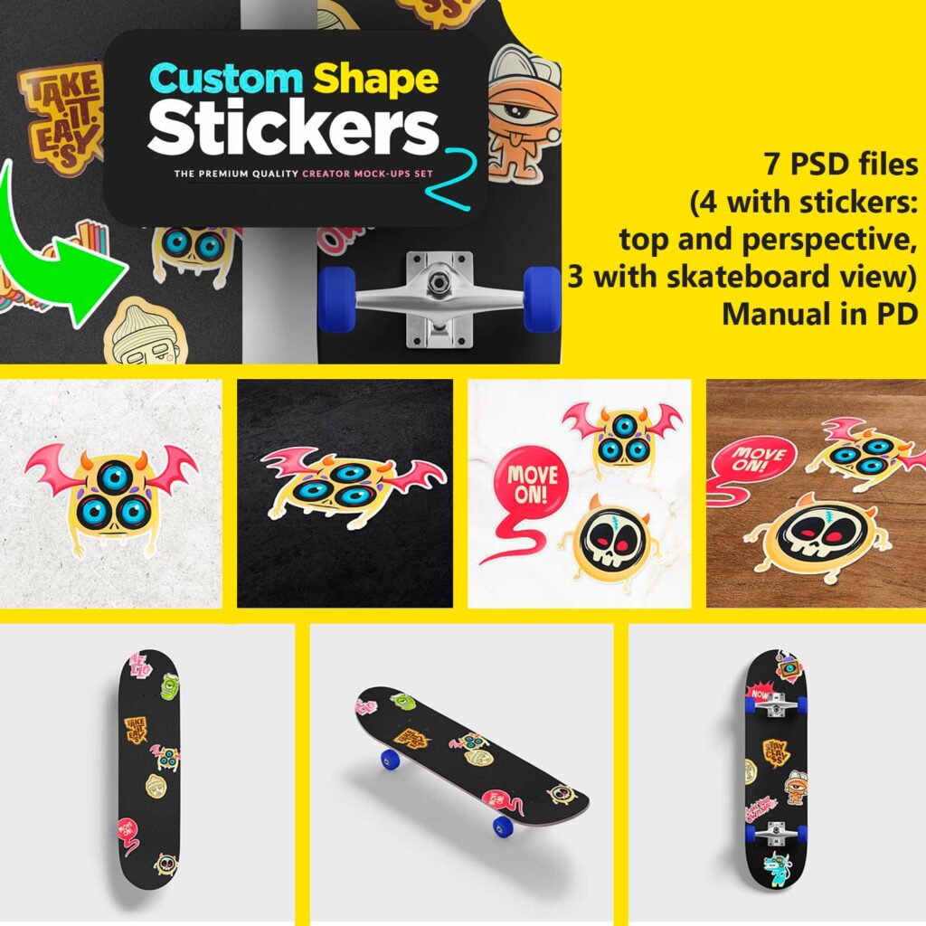 One Click Sticker Creator 7XmockUp MasterBundles
