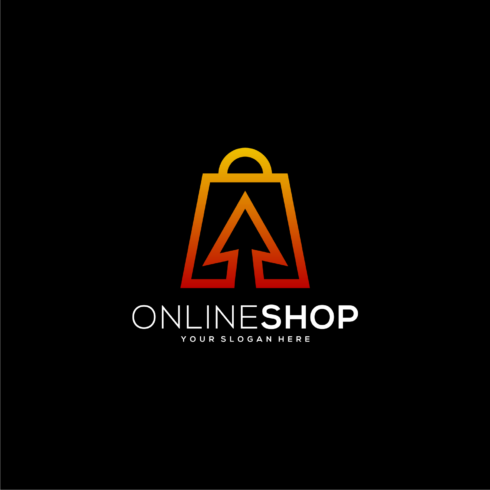 Online Shop Logo Design Vector with Arrow cover image.