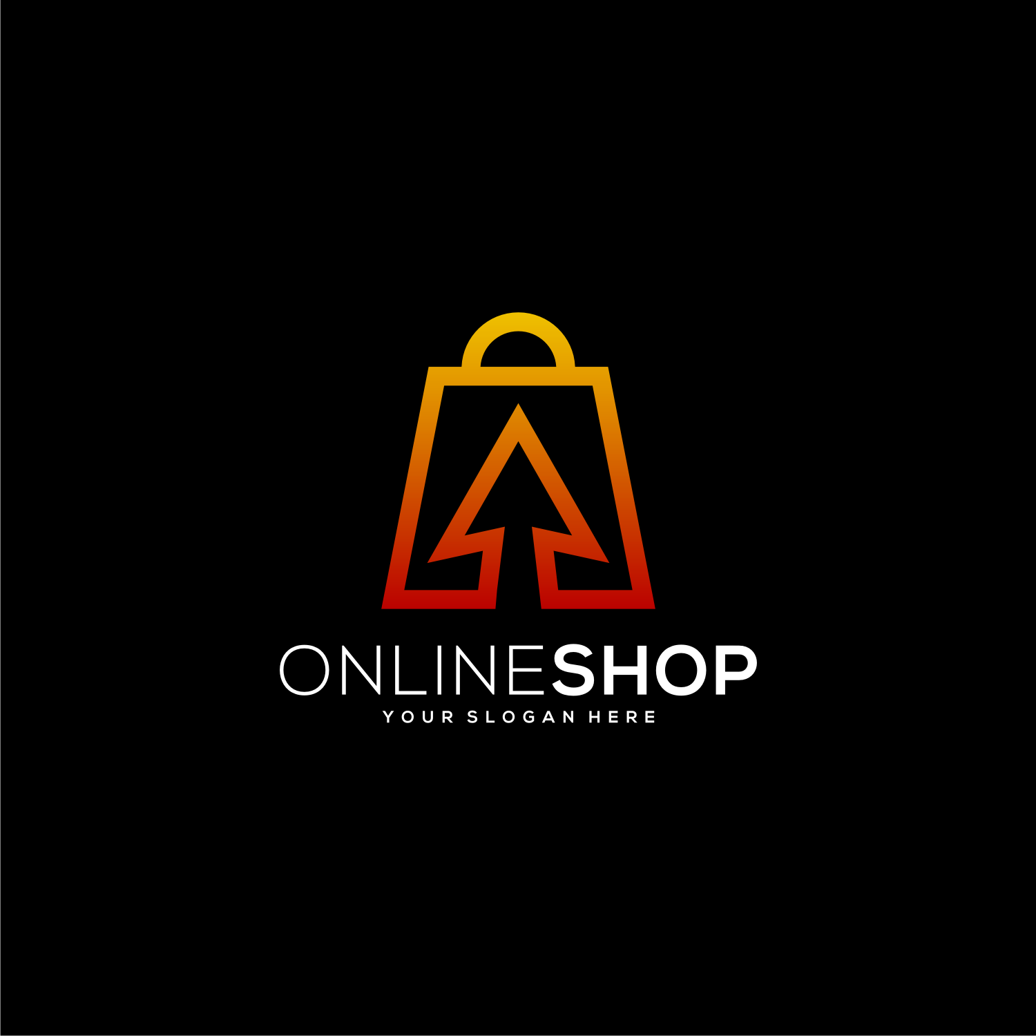 Online Shop Logo Design Vector with Arrow cover image.