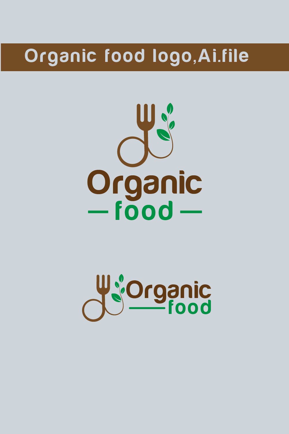 Organic Food Logo Design pinterest image.