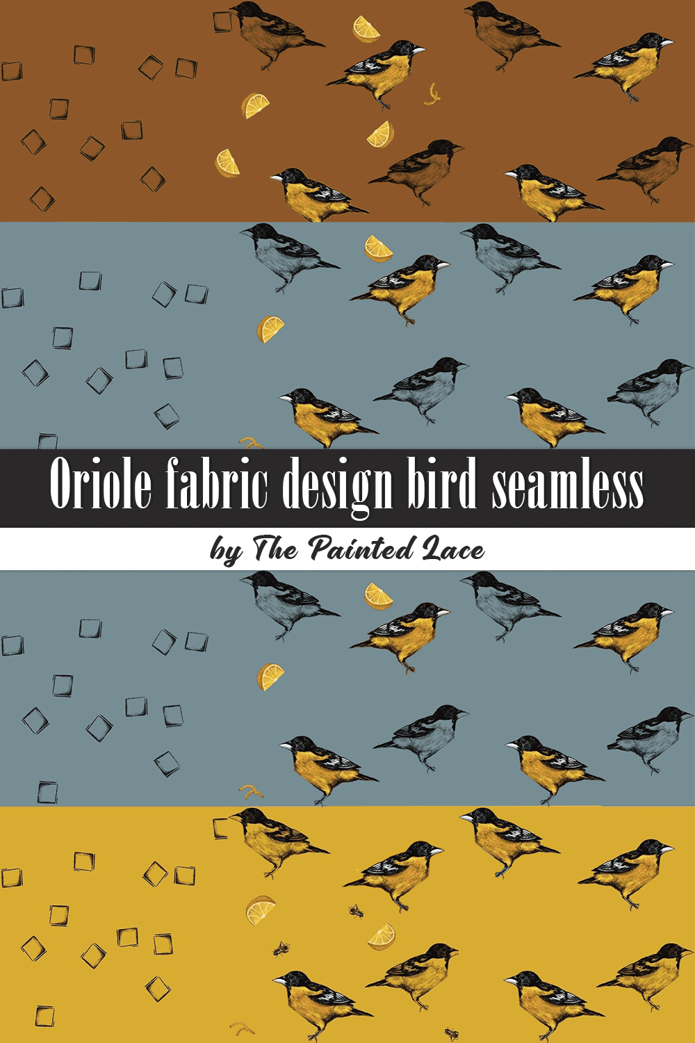 oriole fabric design bird seamless pinterest