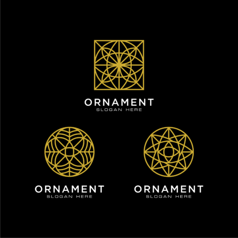Set of Ornament Logo Design Vector Line Style cover image.