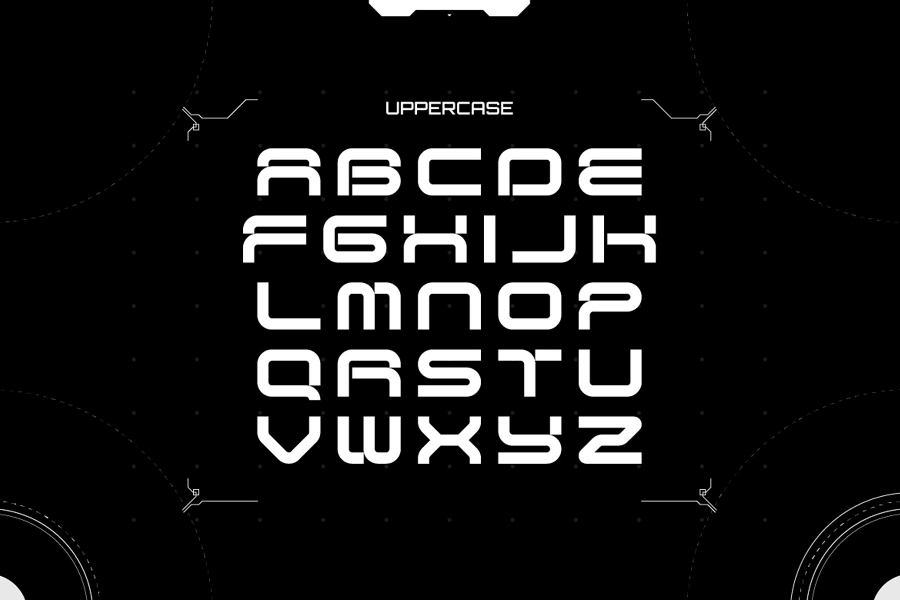Futuristic Font Bundle letters.
