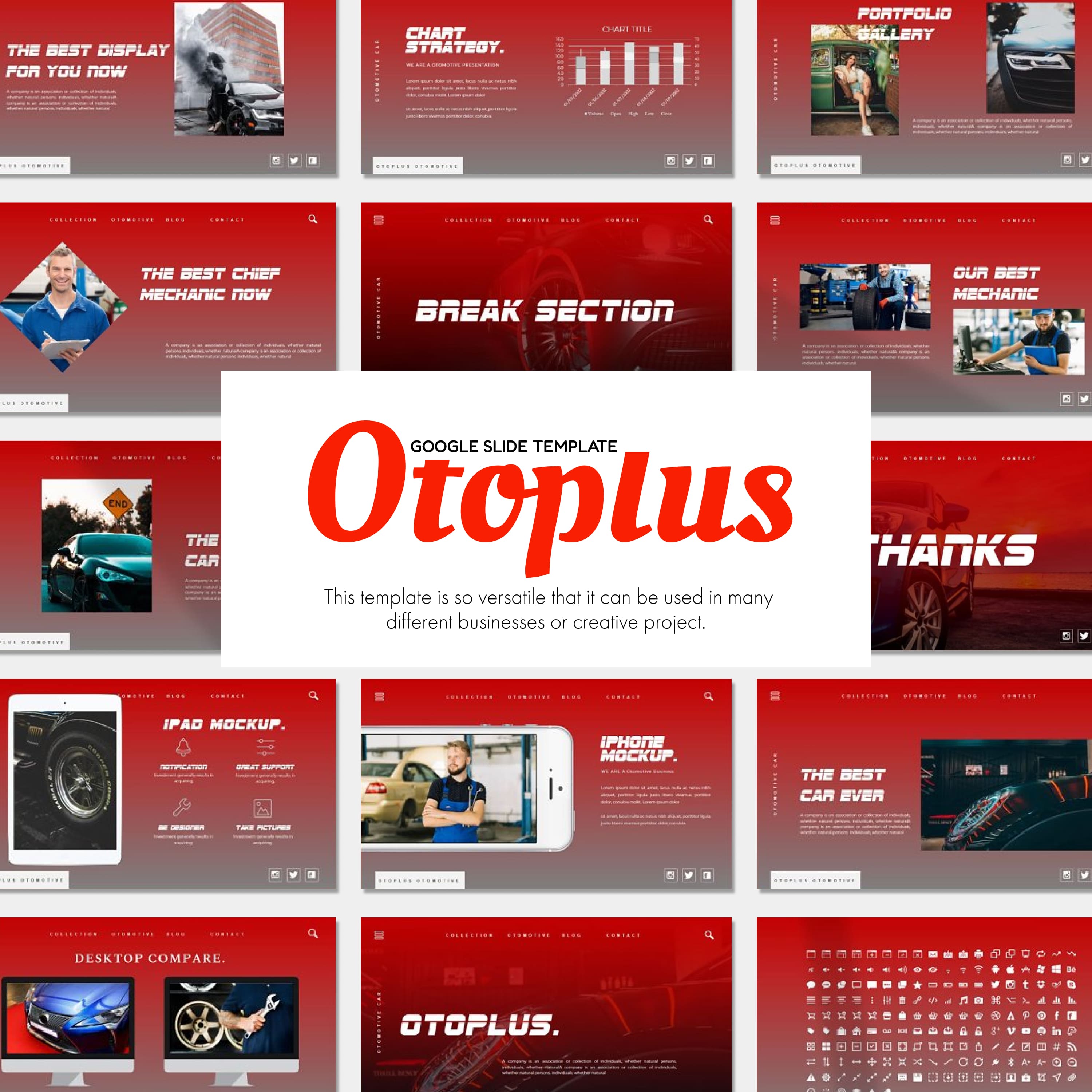 Otoplus google slide template - main image preview.