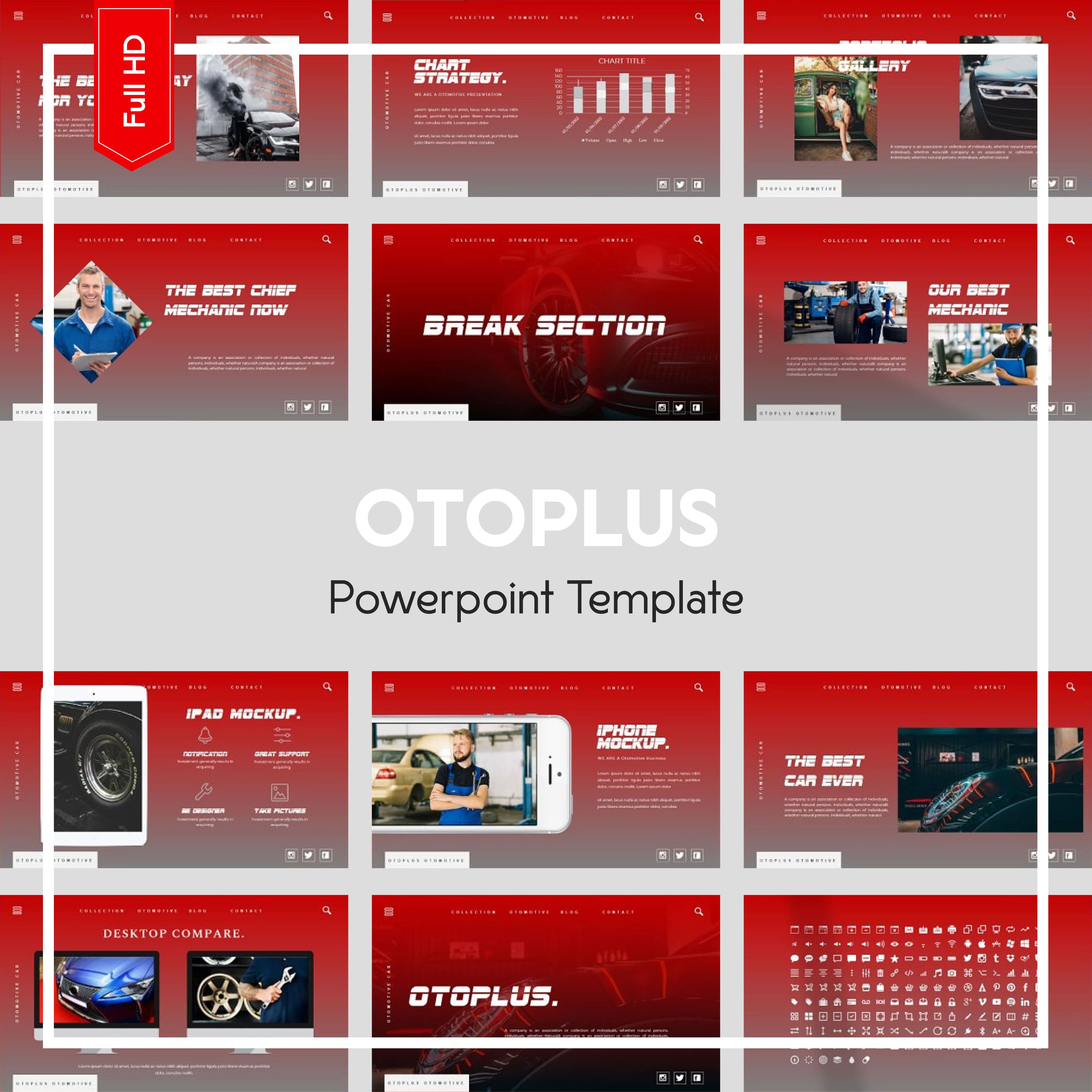 Otoplus powerpoint template - main image preview.