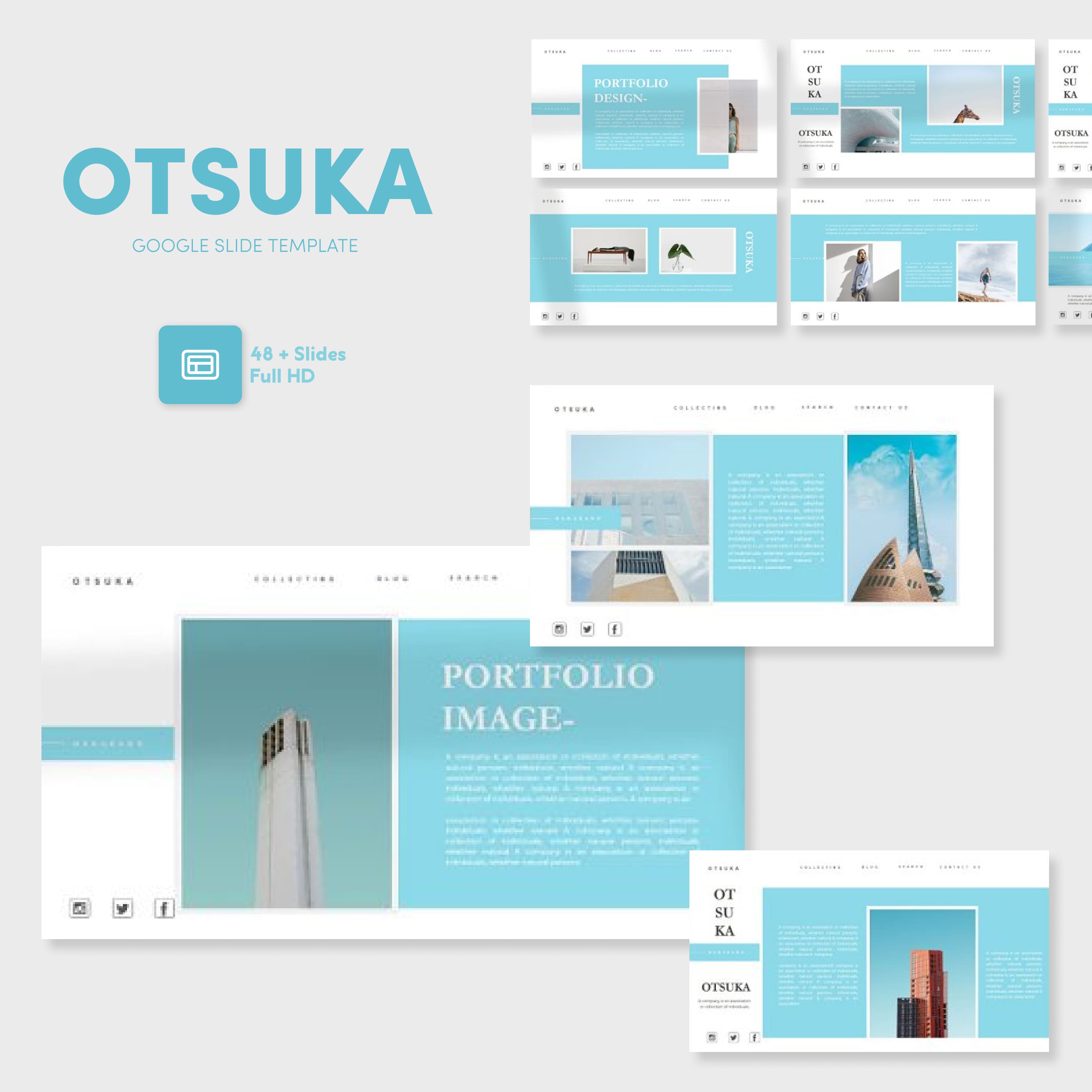 Otsuka google slide template - main image preview.