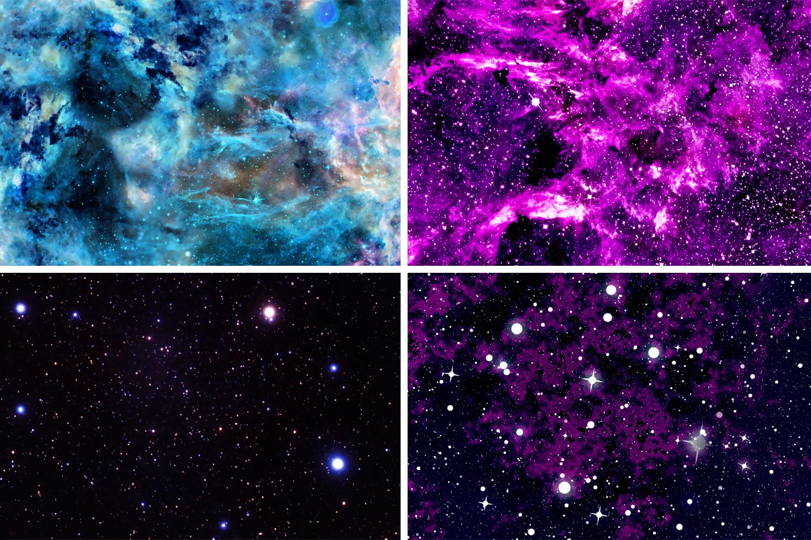 Abstract galaxy patterns for different purposes.