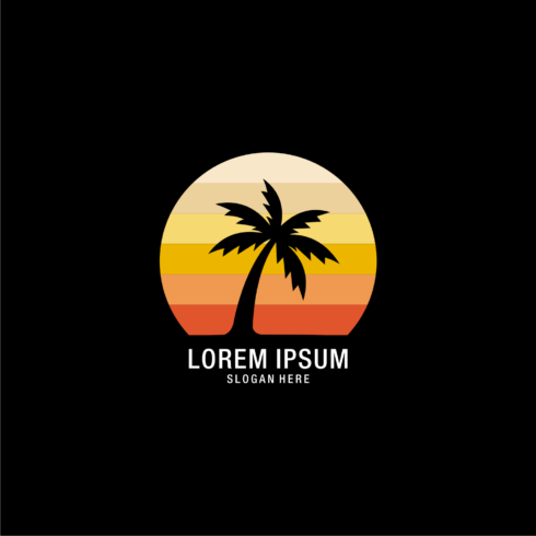 Palm Tree Logo Vector Design Template cover image.