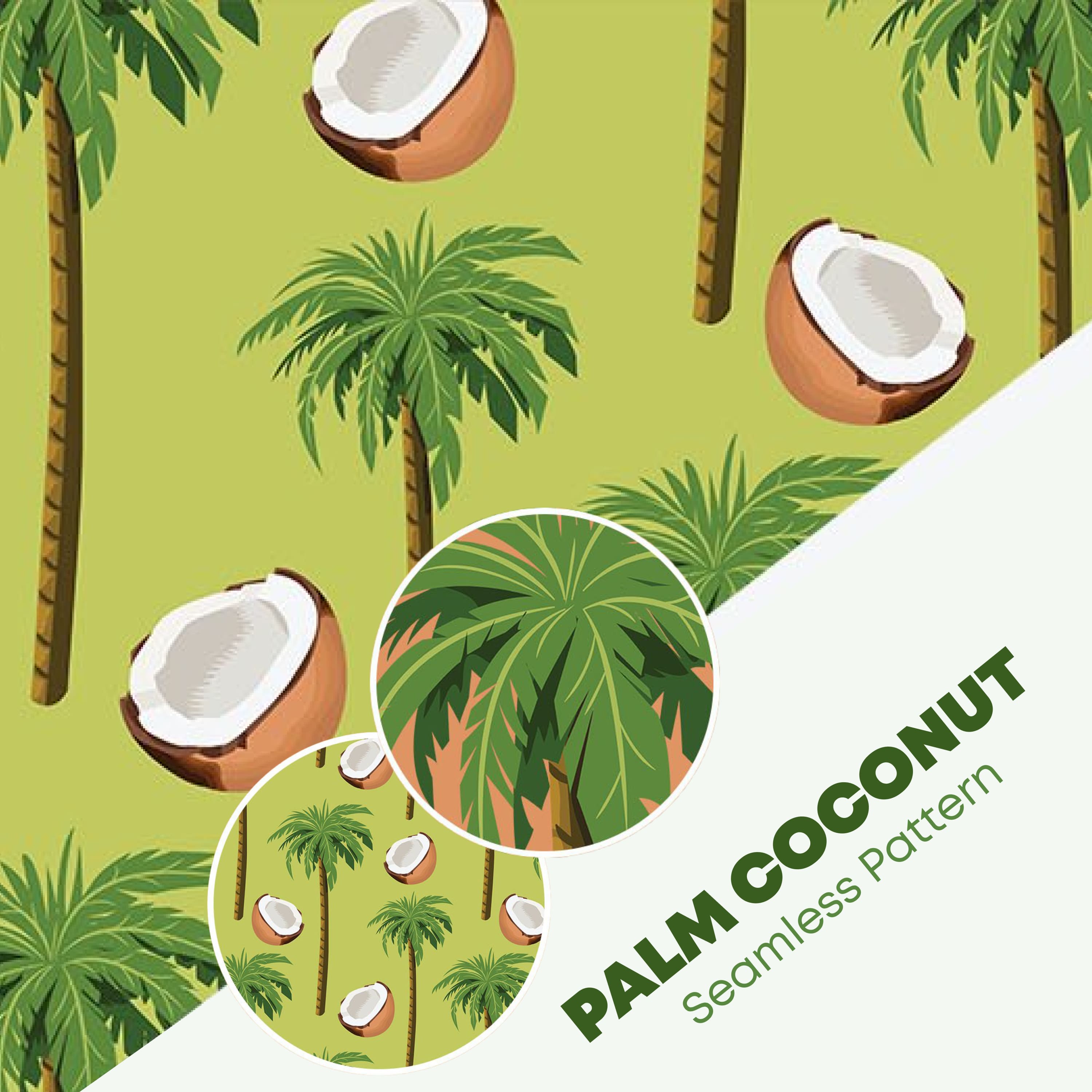 Palm Coconut Seamless Pattern.