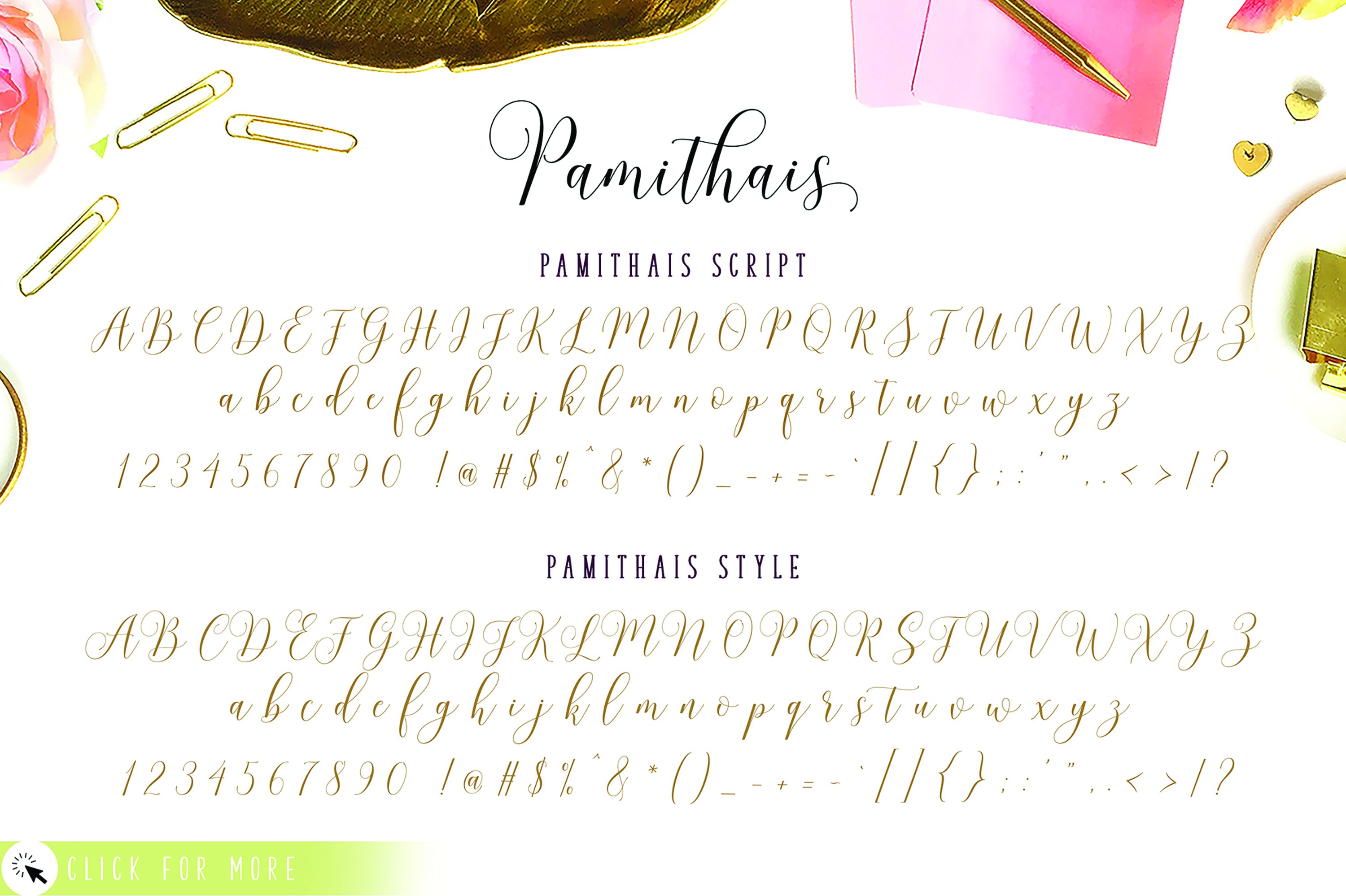 The main features of Pamithais font.