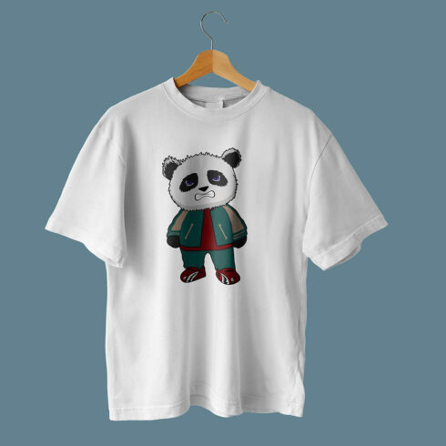 Cool Panda Illustration T-Shirt Design cover image.