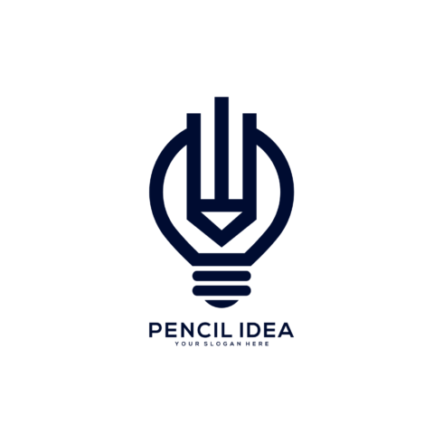 Pencil Lamp Idea Logo Vector Design presentation.