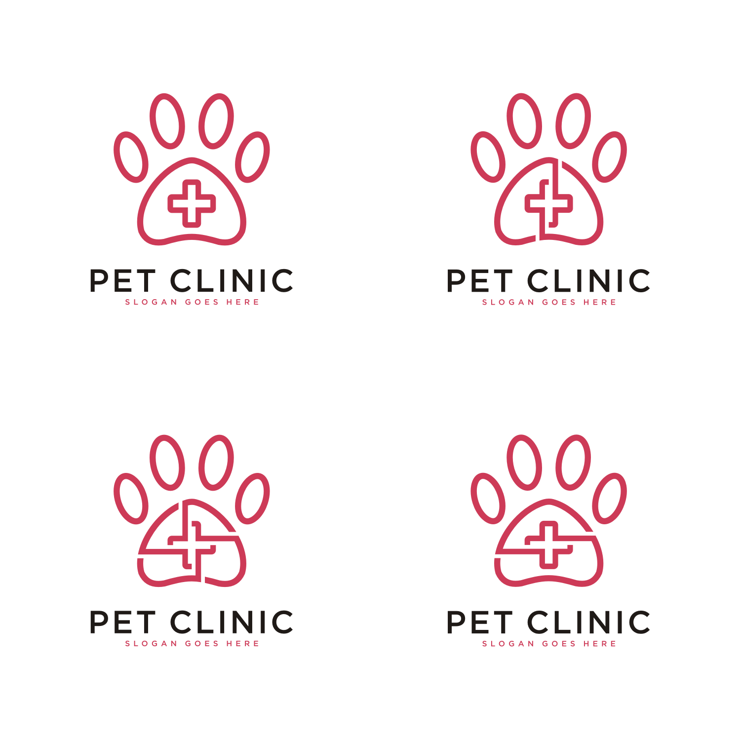 Pet Paw Clinic Medical Logo Vector cover image.