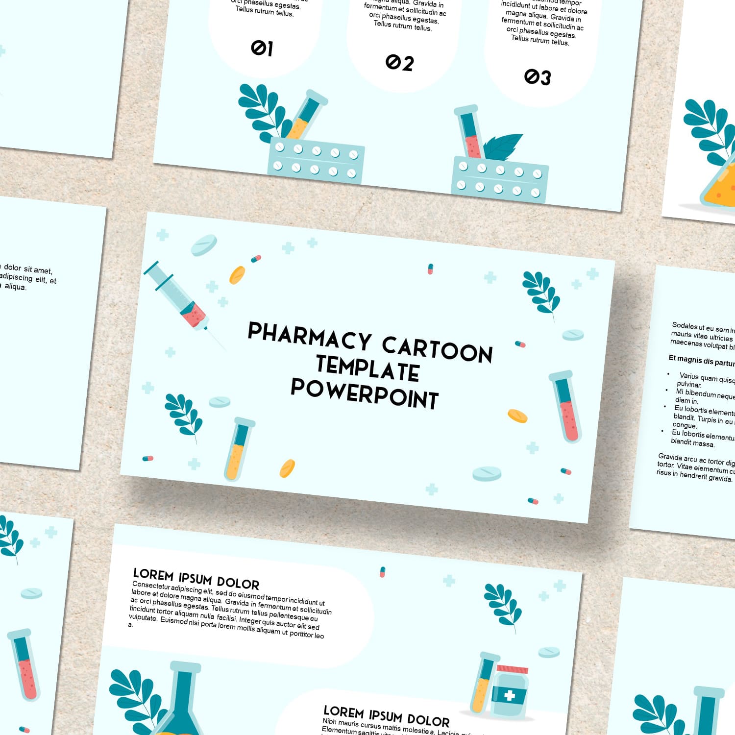 pharmacy cartoon template powerpoint cover.