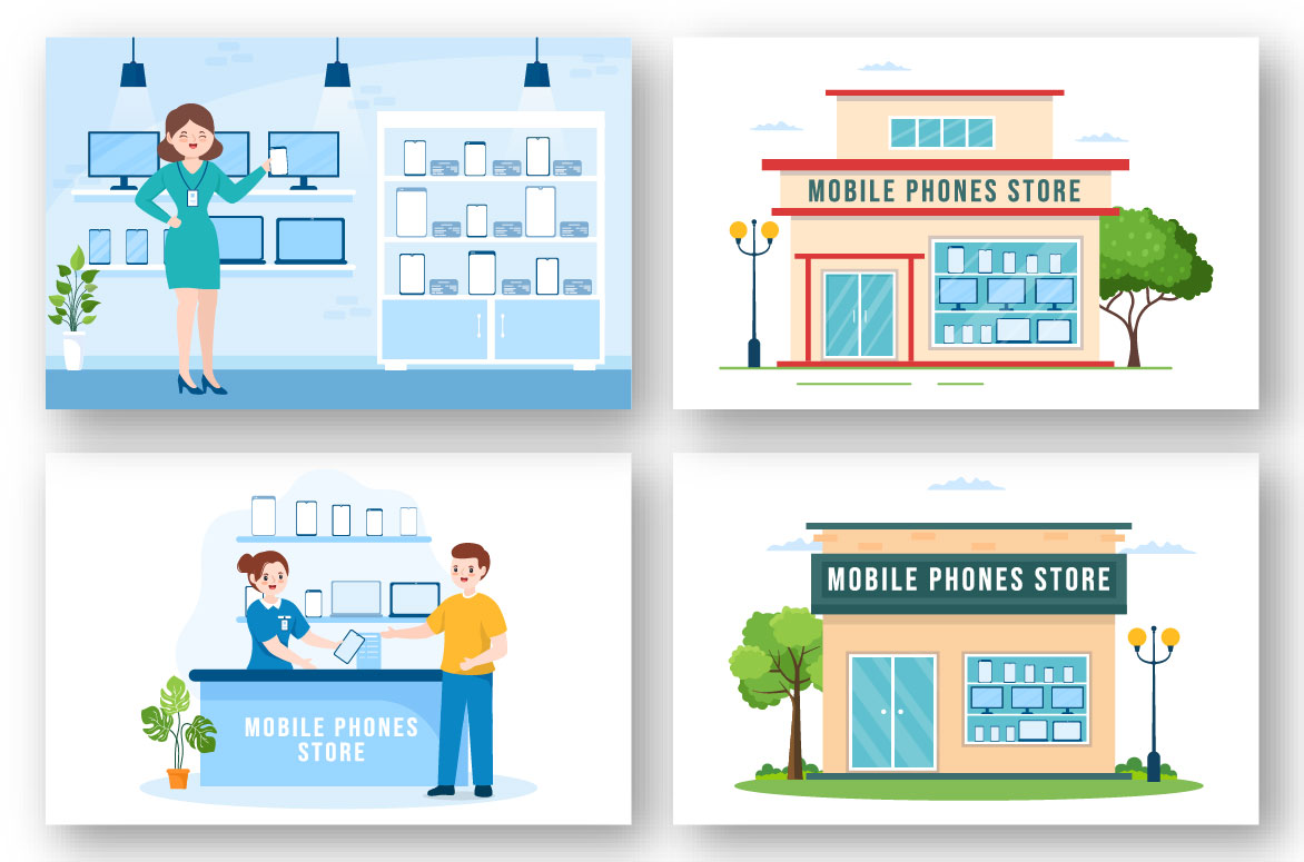 Mobile Phone Store Graphics Template Preview image.