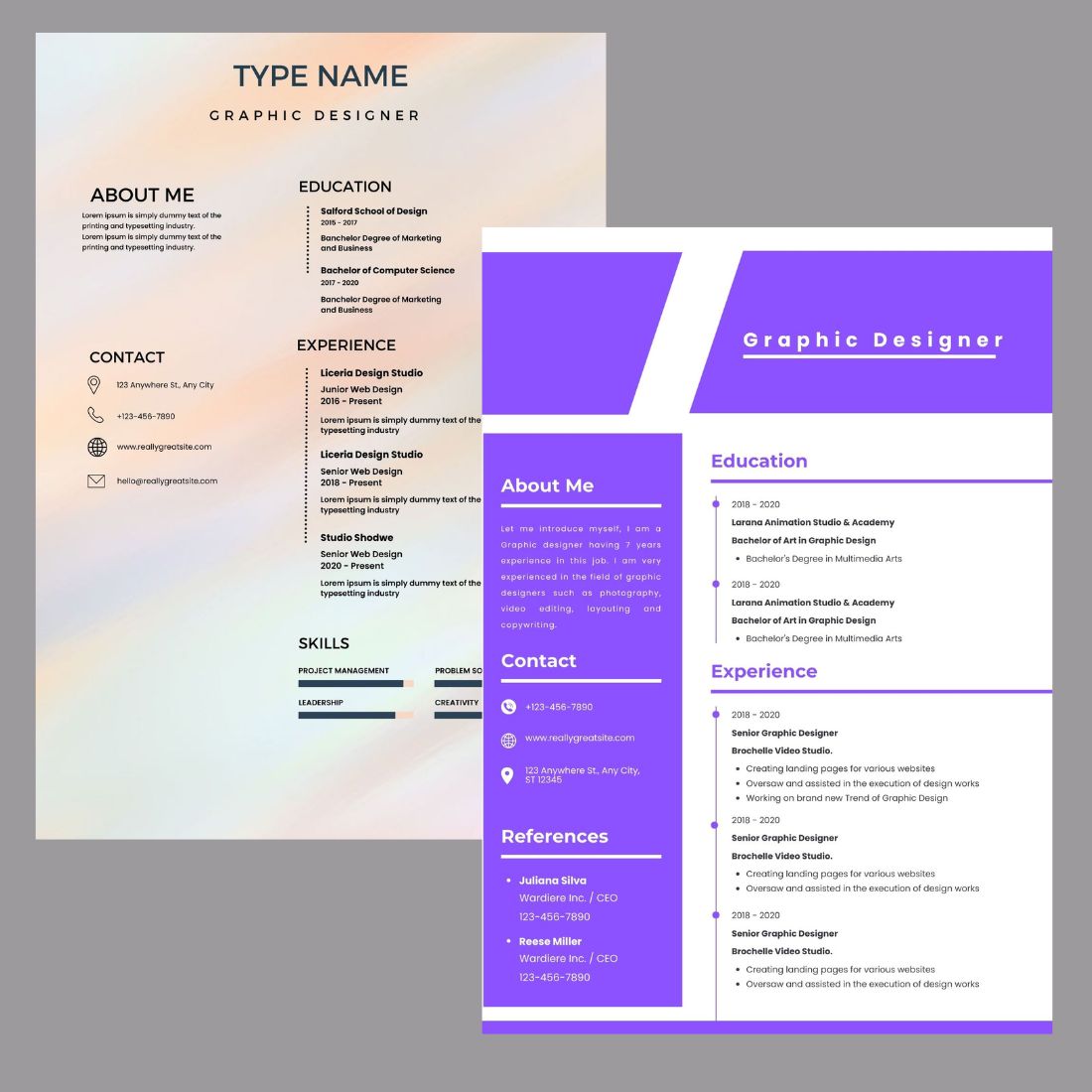 Graphic Designer Resume cover image.